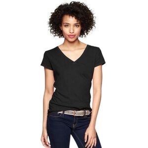 Gap - LARGE- Pima Cotton Blend- Modern Tee - Modal- Black- V Neck